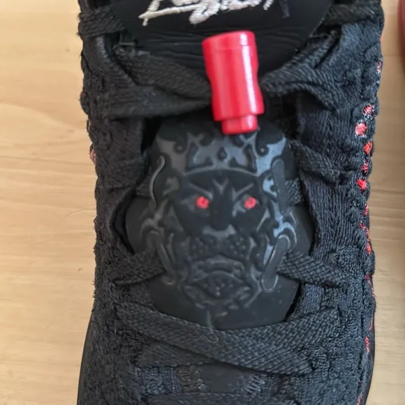 NIKE LENRON XVII INFRARED GS BIG KID BASKETBALL SHOES HIGH TOP RED BLACKSZ 5.5Y