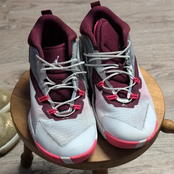 Nike Maroon and Gray Athletic Shoes