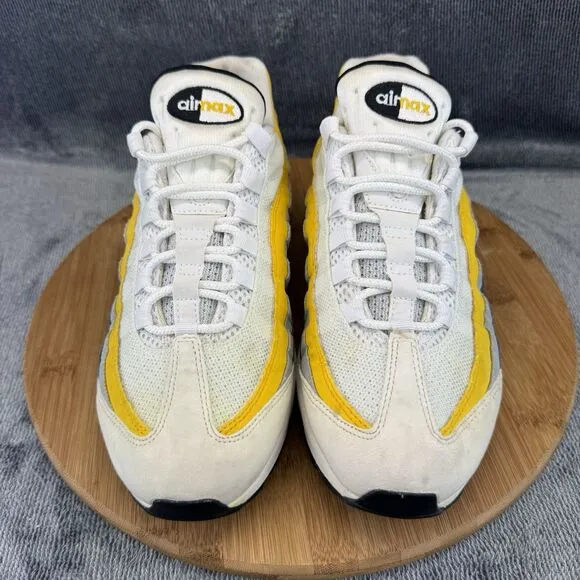 Nike Mens Air Max 95 Size 8.5 Grey Yellow Basketball Training Comfort Sneakers