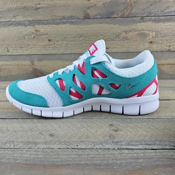 Nike Men's Free Run 2 Running Training Shoes White Teal Red NEW
