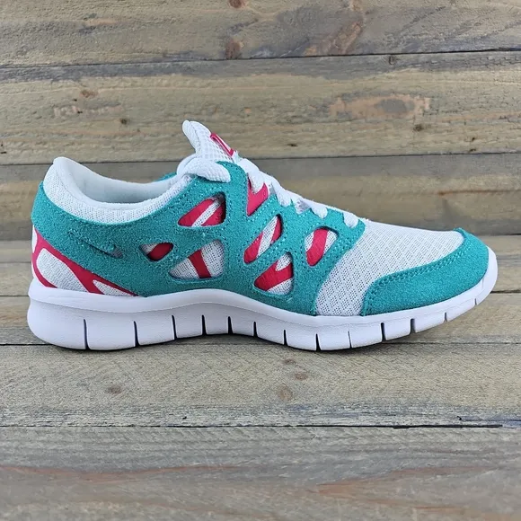 Nike Men's Free Run 2 Running Training Shoes White Teal Red NEW