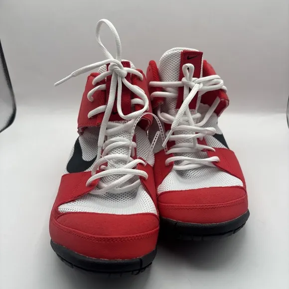 Nike Men's Fury University Red White Black Wrestling Shoes Size 9.5 NWT