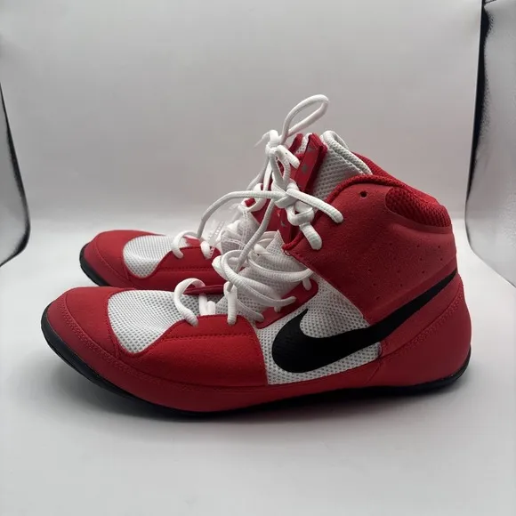 Nike Men's Fury University Red White Black Wrestling Shoes Size 9.5 NWT