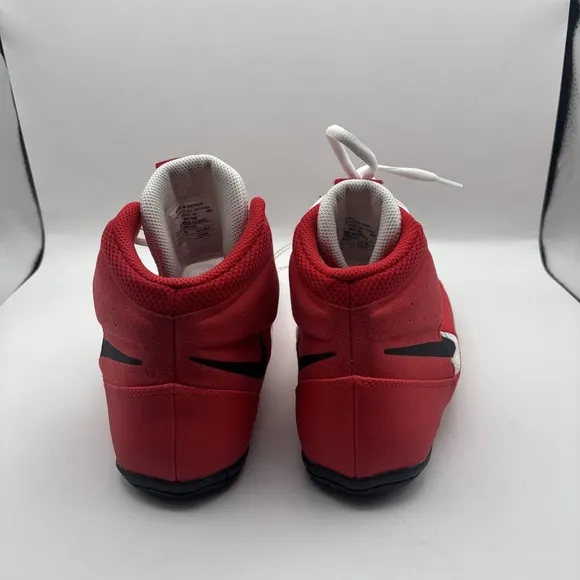 Nike Men's Fury University Red White Black Wrestling Shoes Size 9.5 NWT