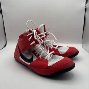 Nike Men's Fury University Red White Black Wrestling Shoes Size 9.5 NWT