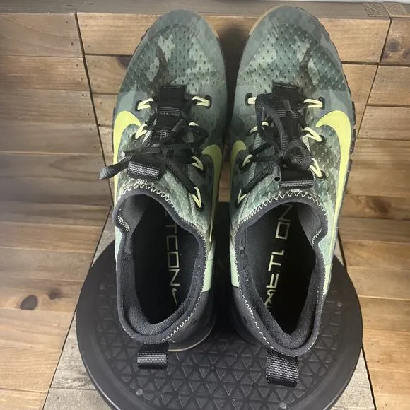Nike Mens Size 12 Free Metcon 3 Black Green Camo Gum Training Lace Up Shoes