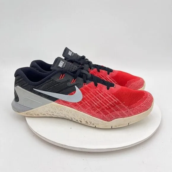 Nike Metcon 3 Men Size 13 853928-600 Gray University Red Training Lifting Shoes