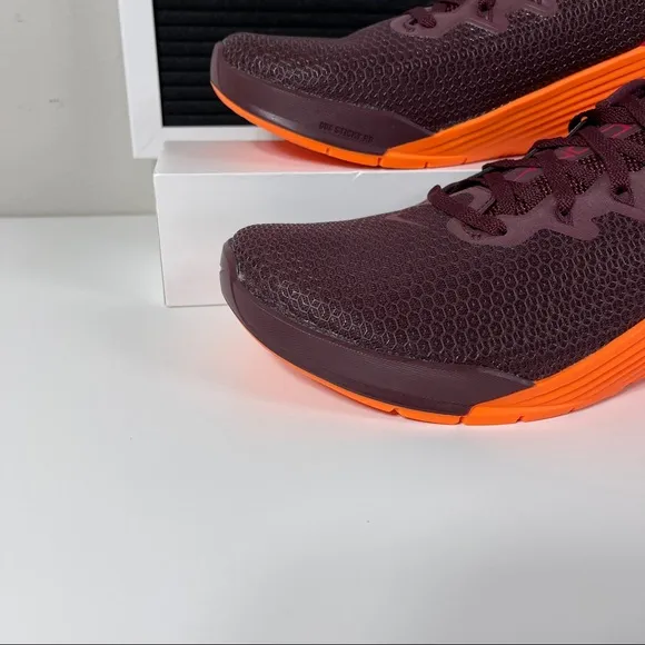 NIKE METCON 5 NIGHT MAROON ORANGE MENS TRAINING SHOES SIZE 9 WEIGHTLIFTING GYM R