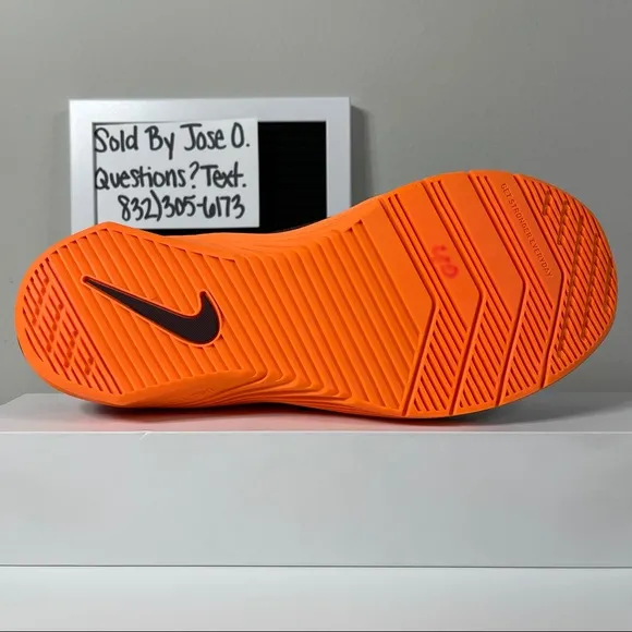 NIKE METCON 5 NIGHT MAROON ORANGE MENS TRAINING SHOES SIZE 9 WEIGHTLIFTING GYM R