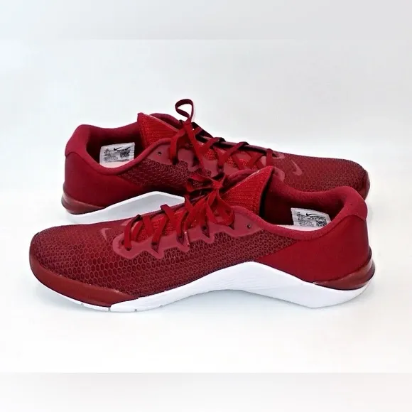 Nike Metcon 5 Training Shoes Red Maroon AQ1189- 692 Men's Size 14 With Inserts