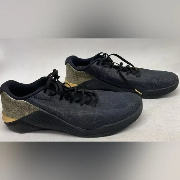 Nike Metcon 5 X Training Shoes Men's Size 12 Black/Gold Excellent MSRP $139.99