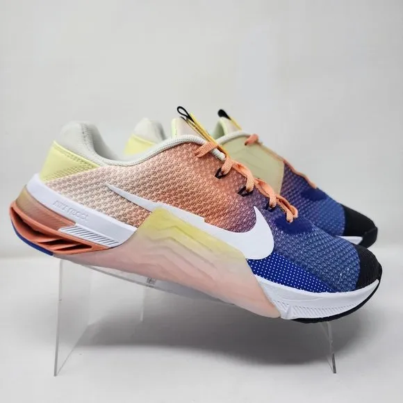 Nike Metcon 7 Mens 10 AMP Sunset Orange Blue Training Fitness Gym Shoes