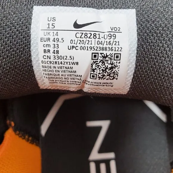 Nike Metcon 7 Training Shoes Mens 15 Black White Orange UT Vols CZ8281-099