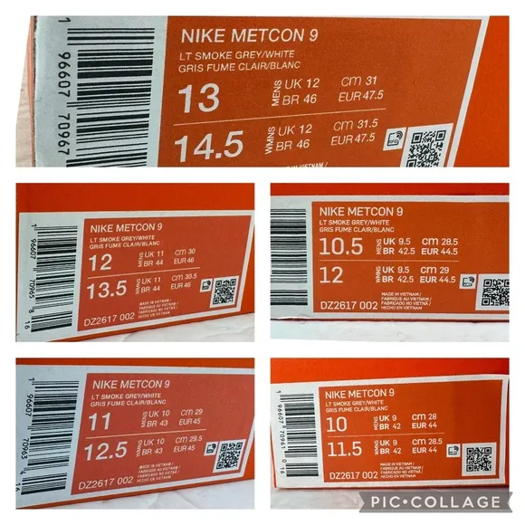 Nike Metcon 9 Light Smoke Grey White DZ2617-002 Men's Workout Training Shoes