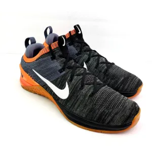 Nike Metcon DSX Flyknit Mens Size 13 Black Orange Training Sneaker Shoes