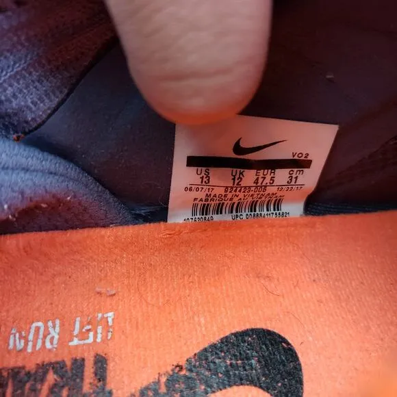 Nike Metcon DSX Flyknit Mens Size 13 Black Orange Training Sneaker Shoes