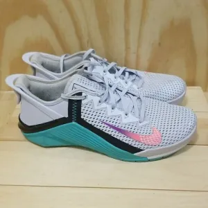 Nike Metcon 6 FlyEase VI Grey Aqua Crimson Training Shoes Men's 8 Wmn's …