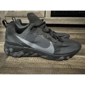 Nike React Element 55 Men's Sz 13 Triple Black  Sneaker Running Shoes BQ6166-008