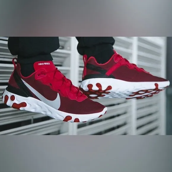 Nike React Element 55 Team Red BQ6166-601 Men 13 Athletic Shoes Running