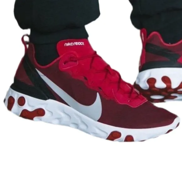 Nike React Element 55 Team Red BQ6166-601 Men 13 Athletic Shoes Running