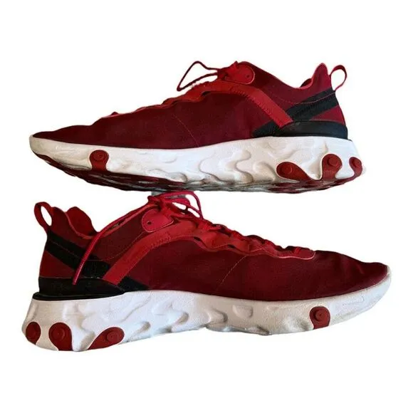 Nike React Element 55 Team Red BQ6166-601 Men 13 Athletic Shoes Running