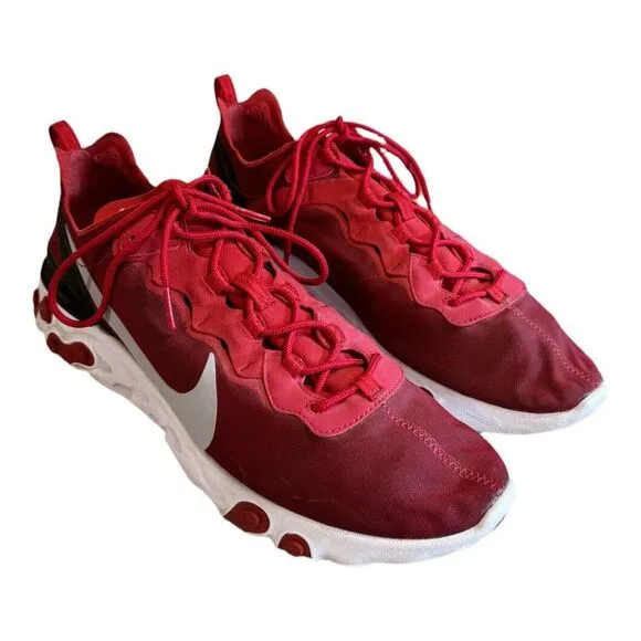 Nike React Element 55 Team Red BQ6166-601 Men 13 Athletic Shoes Running