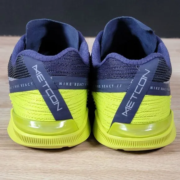 Nike React Metcon Turbo Training Shoes Men Size 8 Navy Blue Volt CT1243-400