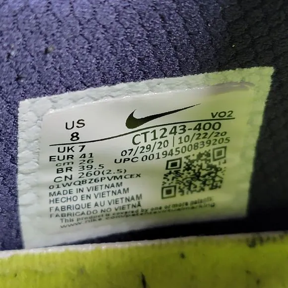 Nike React Metcon Turbo Training Shoes Men Size 8 Navy Blue Volt CT1243-400