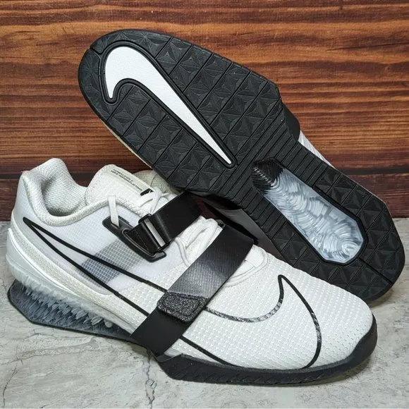 Nike Romaleos 4 Men's sz 15 White Black Weightlifting Training shoes CD3463-101