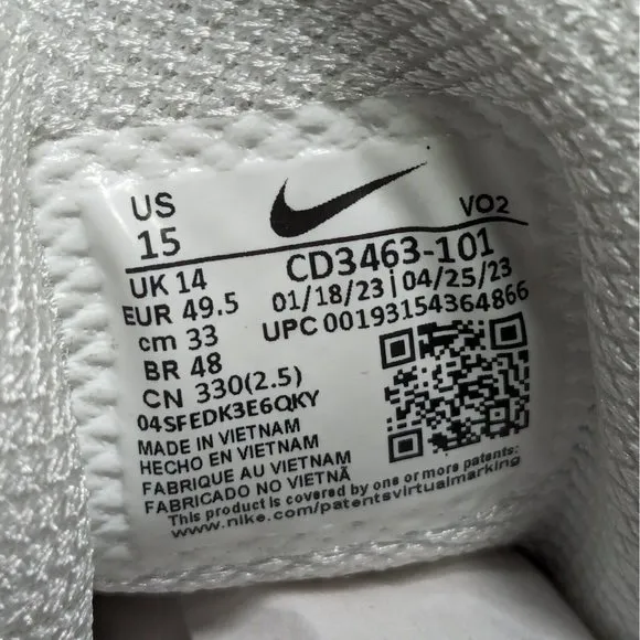 Nike Romaleos 4 Men's sz 15 White Black Weightlifting Training shoes CD3463-101