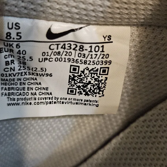 Nike Shoes Youth 8.5 Air Force 1s Sneakers Classic AF1 Pink Swoosh Lace‎