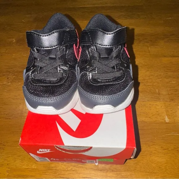 Nike Toddler's Air Max SC TDV Shoes Black Red 4c Lace &amp; Strap New With Tags