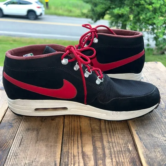 NIKE Wardour Air Max 1 Bred Sneakers Shoes 536901-061 | Black &amp; Red | Mens 13