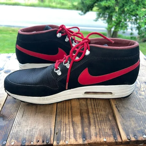 NIKE Wardour Air Max 1 Bred Sneakers Shoes 536901-061 | Black &amp; Red | Mens 13