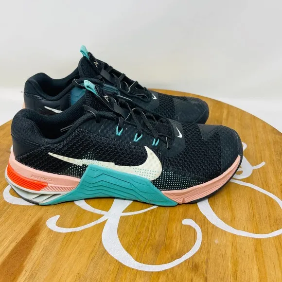 Nike Womens Athletic Shoes Metcon 7 Training CZ8280-038 Black Washed Teal Size 7