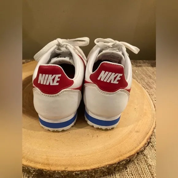 NIKE WOMEN'S CORTEZ LEATHER WHITE VARSITY RED VARSITY ROYAL 807471-103 Sz 8 Mint