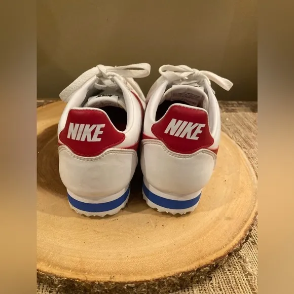 NIKE WOMEN'S CORTEZ LEATHER WHITE VARSITY RED VARSITY ROYAL 807471-103 Sz 8 Mint