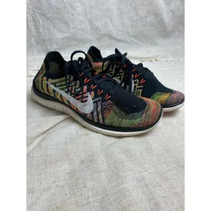 Nike Women's Flyknit Running Shoes Black Hyper Orange Size 8.5 RARE