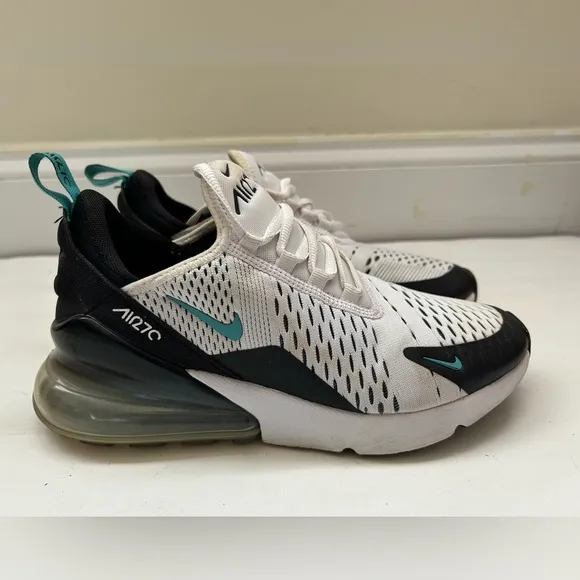 Nike Zoom Air 270 White Black Kids Athletic Shoes Sneakers size 5.5 Y