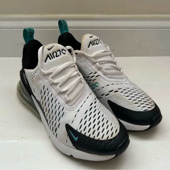 Nike Zoom Air 270 White Black Kids Athletic Shoes Sneakers size 5.5 Y