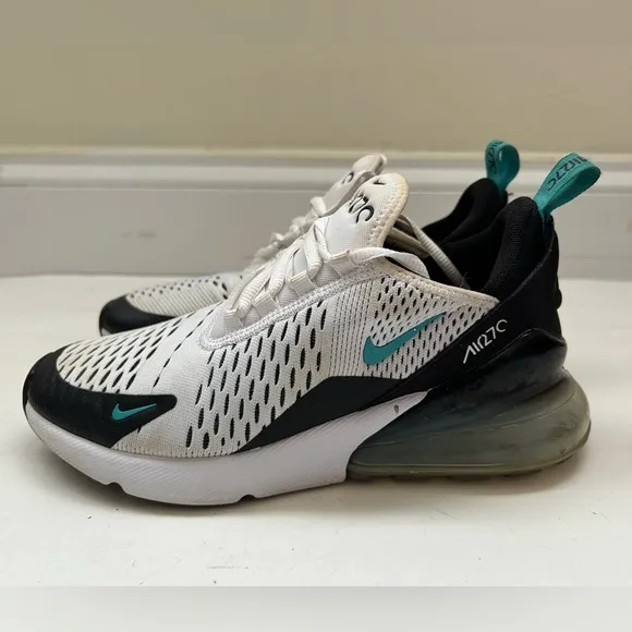 Nike Zoom Air 270 White Black Kids Athletic Shoes Sneakers size 5.5 Y