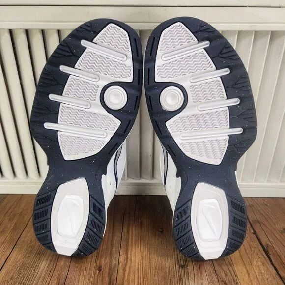 Nike Air Monarch IV Mens Sz 9 White Silver Dad Training Sneaker Shoes 415445-102