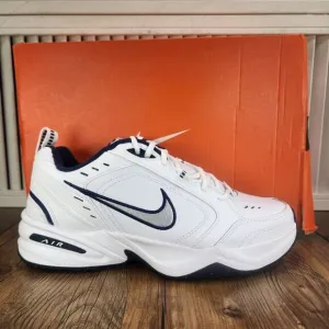 Nike Air Monarch IV Mens Sz 9 White Silver Dad Training Sneaker Shoes 415445-102