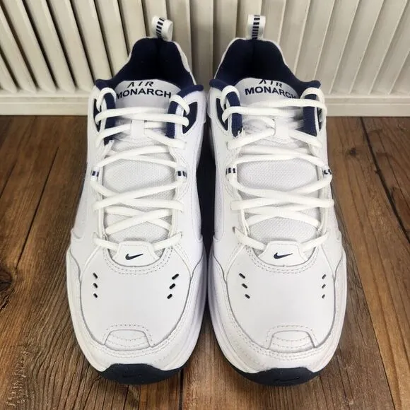 Nike Air Monarch IV Mens Sz 9 White Silver Dad Training Sneaker Shoes 415445-102