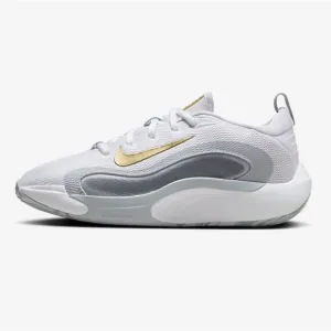 Nike IsoFly Baskeyball Shoes Girls Size 1Y 1 White Metallic Gold Grey FN4384-100