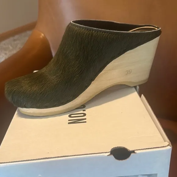 No. 6 Store: Green/Tan Clogs