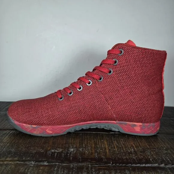 NOBULL High Top Trainer Mens Size 9 Gym Shoes Training Sneakers Red Gray