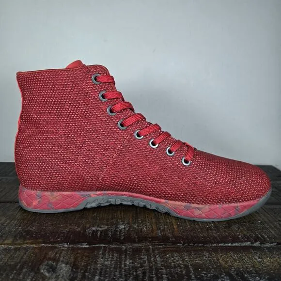 NOBULL High Top Trainer Mens Size 9 Gym Shoes Training Sneakers Red Gray