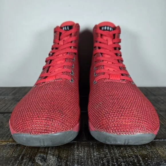 NOBULL High Top Trainer Mens Size 9 Gym Shoes Training Sneakers Red Gray