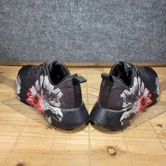 Nobull Journey Running Shoes Mens 10 Womens 11.5 Black Floral Training READ DES.